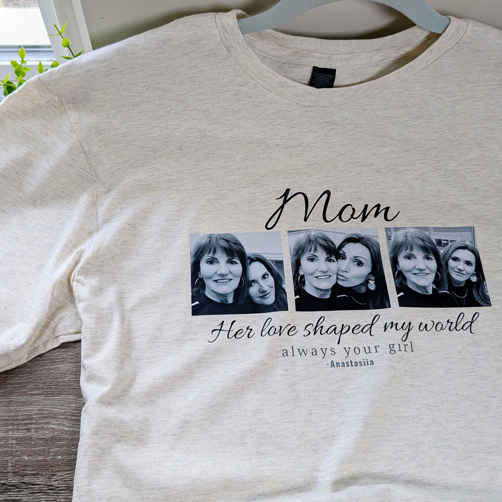 Custom Photo T-Shirt for Mom, Personalized Family Picture Gift