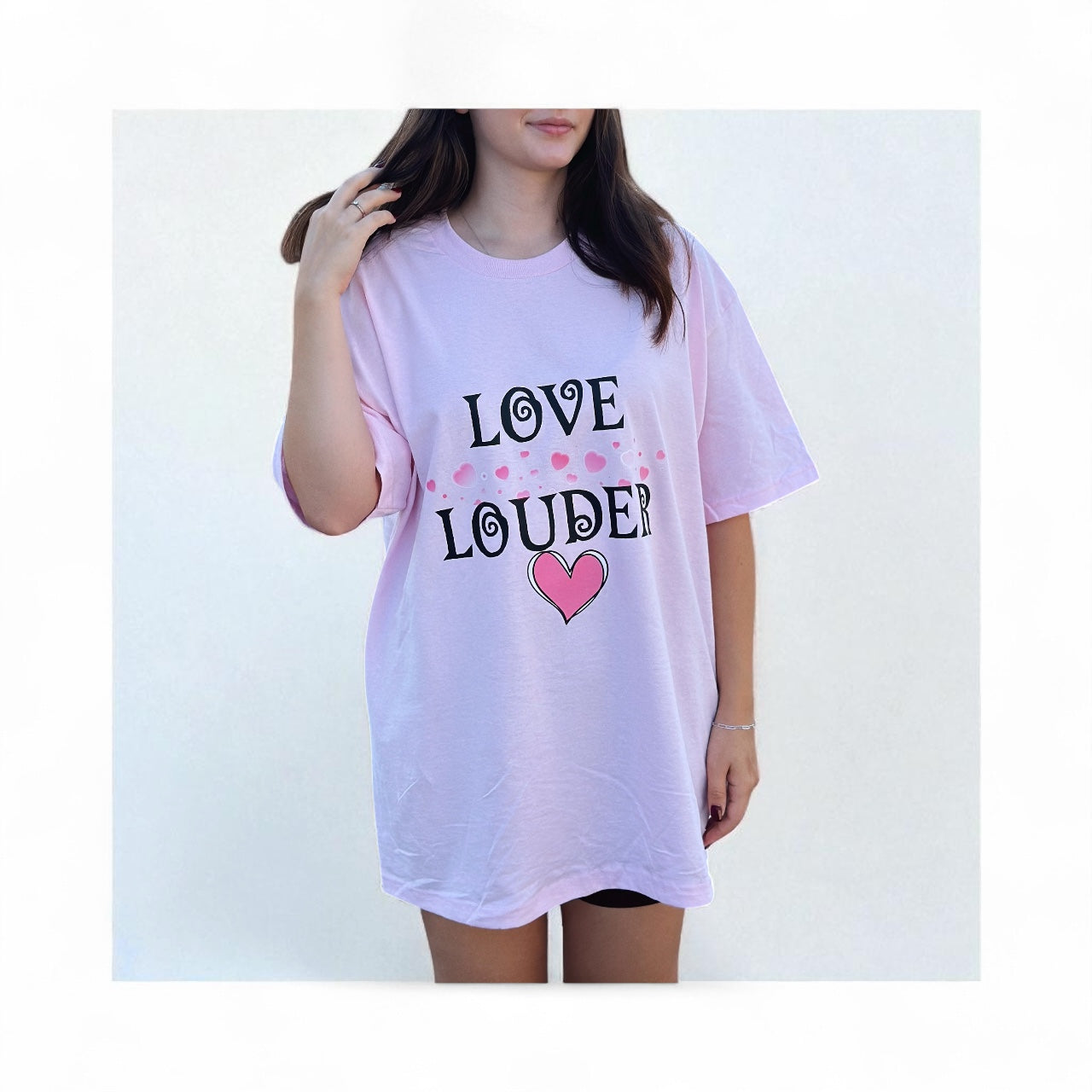 Women’s Oversized T-Shirt – Love Louder 💖