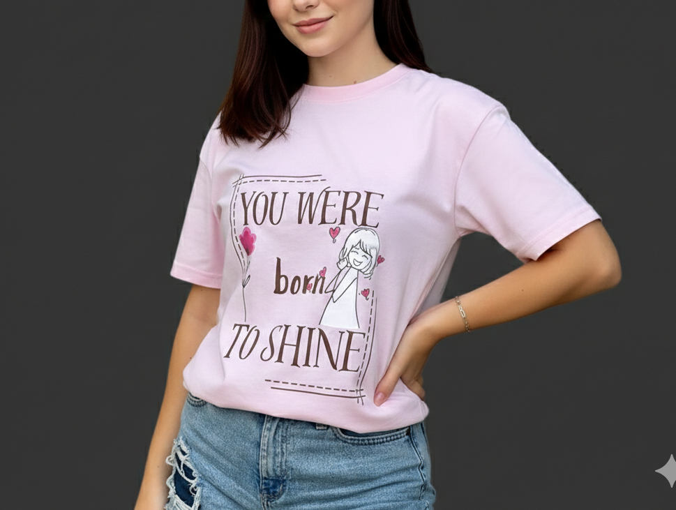You Were Born to Shine – Pink Tee