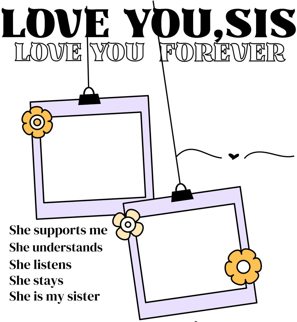 Personalized Sister Photo T-Shirt - Custom Photo & Initials Gift for Sister