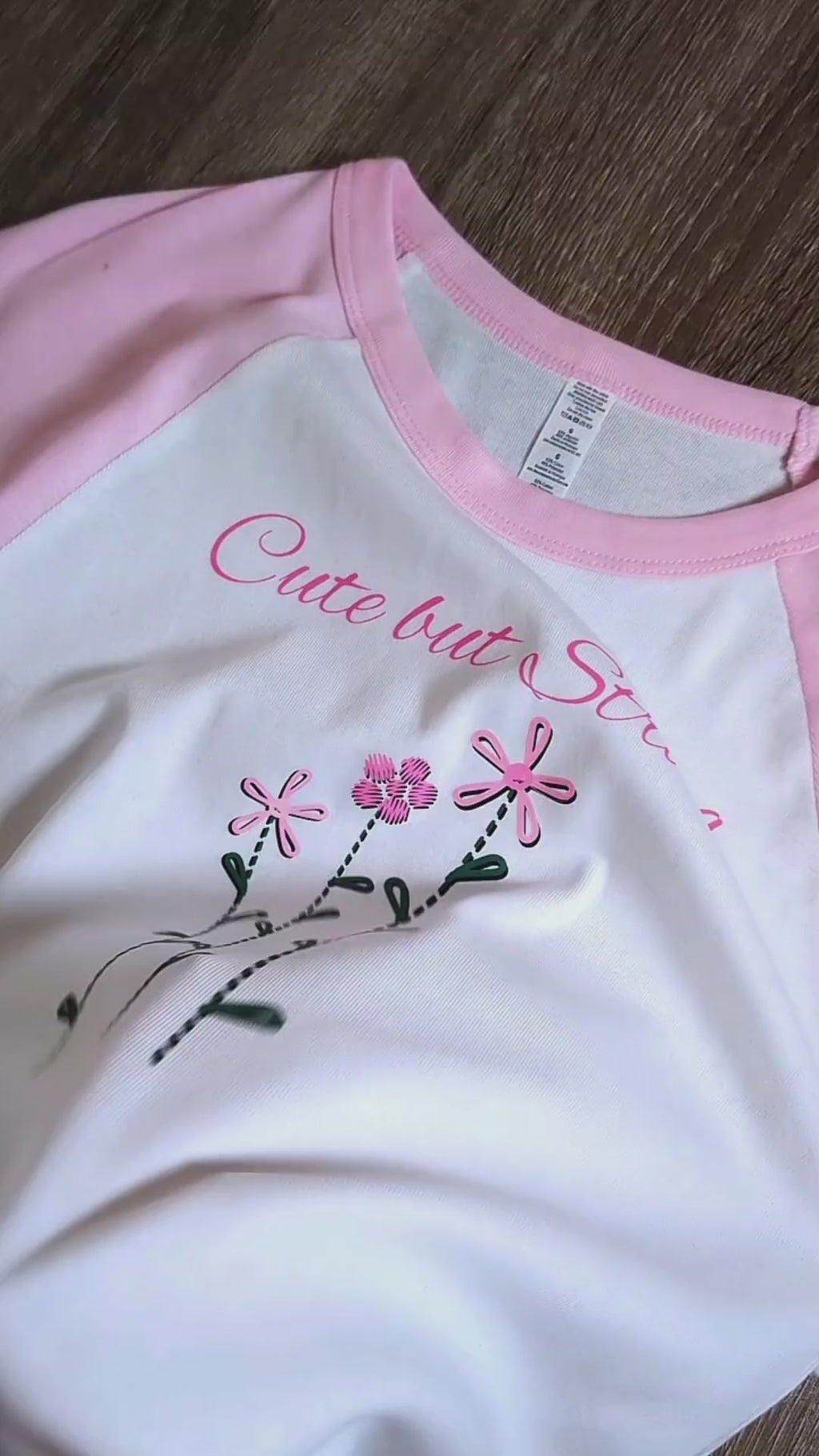 Cute but Strong Embroidered Crop Tee