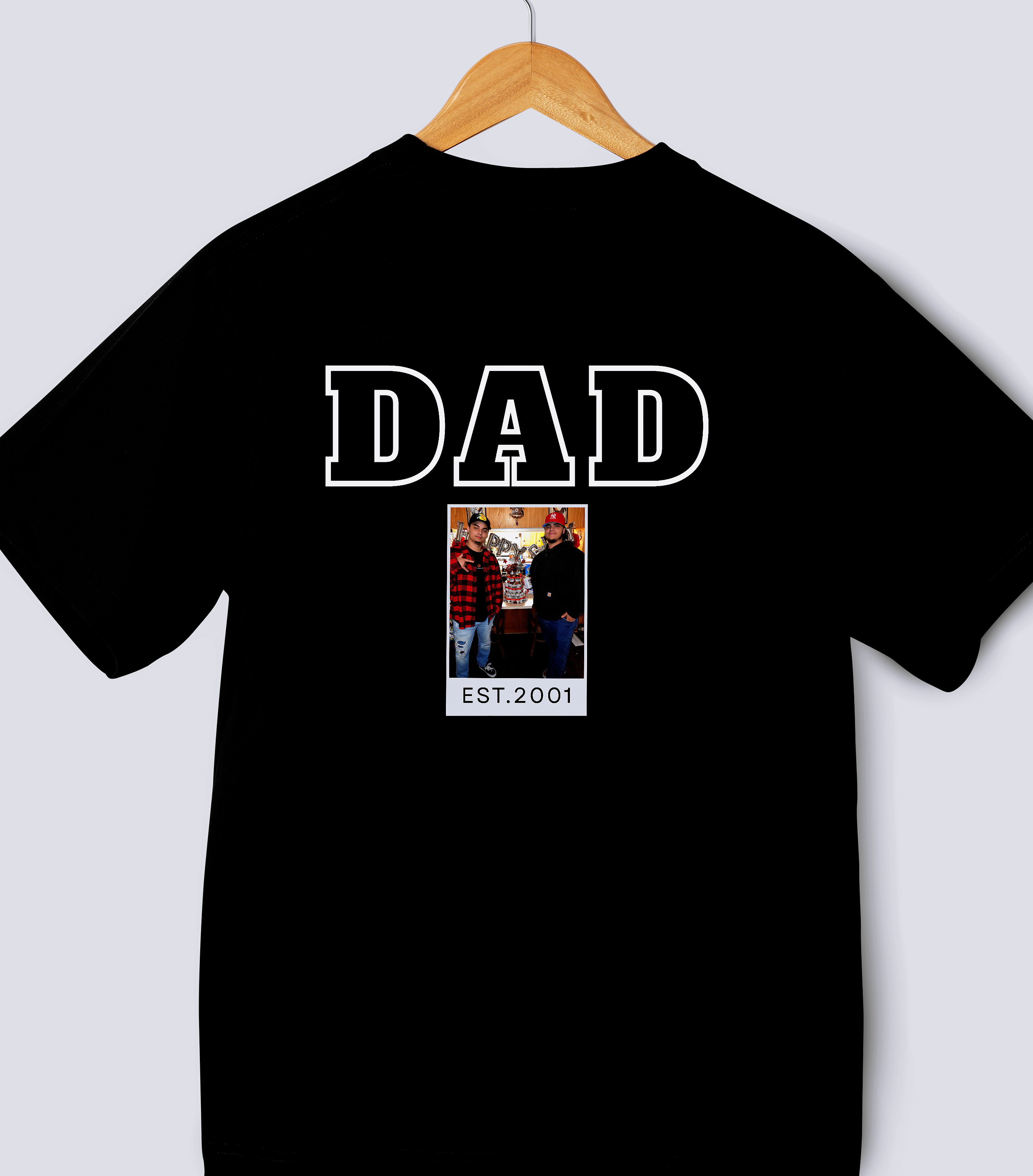 Custom DAD Photo Shirt - Personalized Father's Day Gift | Add Your Photo & Year | Custom Dad Tee | EST. Year Shirt