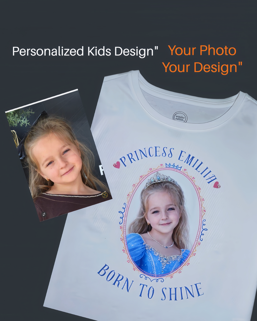 Kids Personalized Photo T-Shirt - Custom Kids Shirt with Personal Design