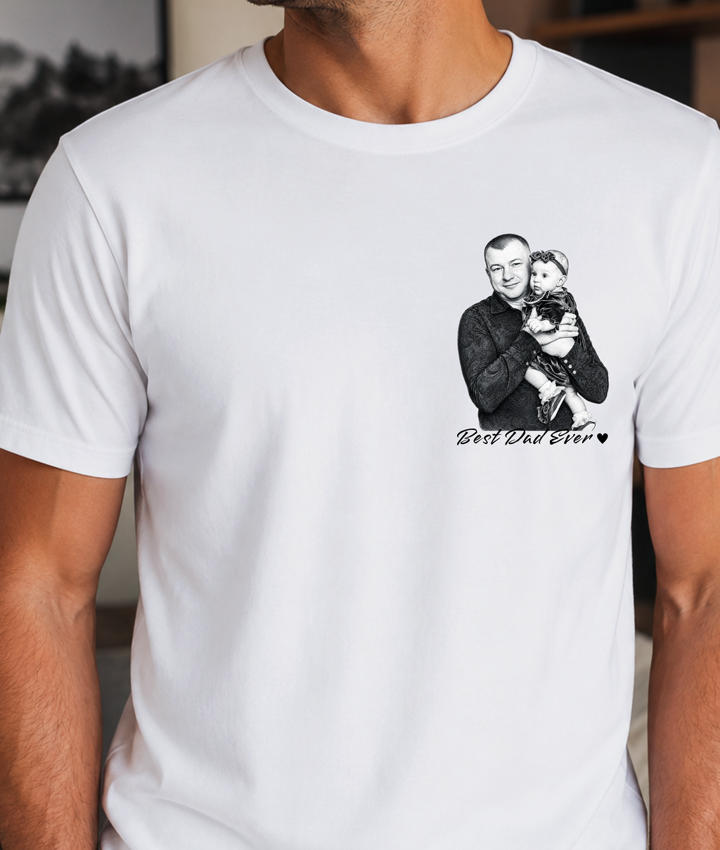 Personalized Photo T-Shirt for Dad - Custom Family Portrait Shirt