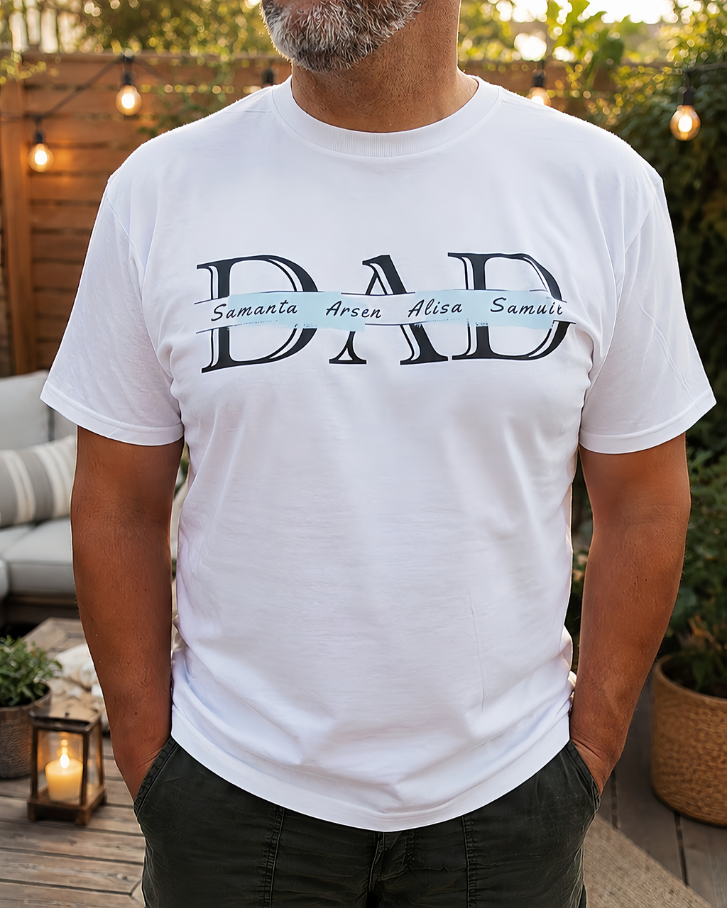 Personalized Dad T-Shirt with Kids' Names - Custom Father's Day Gift