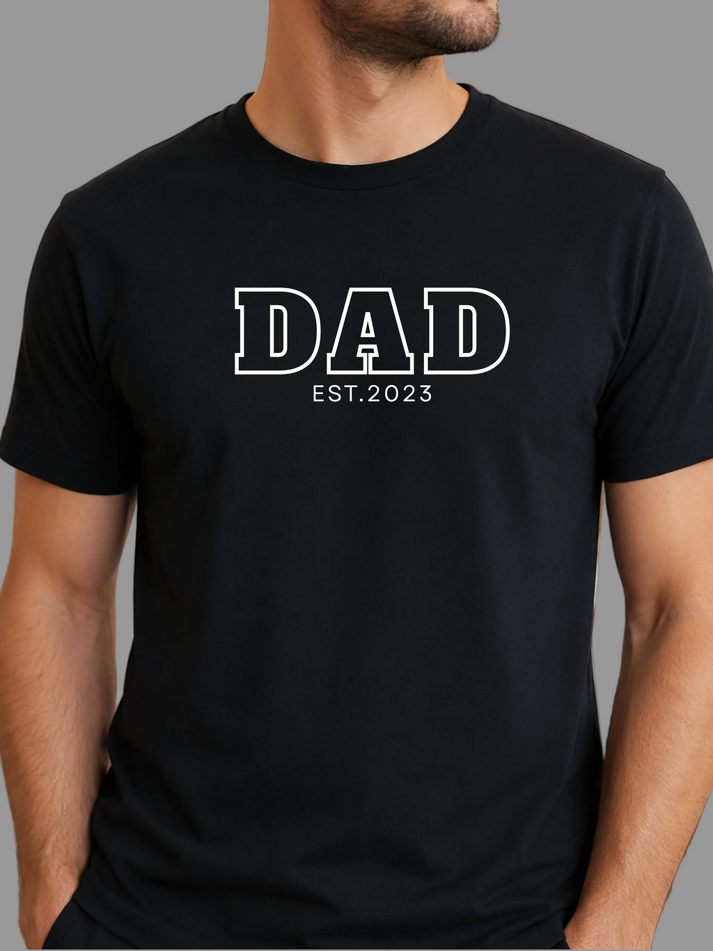 Custom Dad Established Year T-Shirt | Personalized Father's Day Gift | Minimalist Dad Shirt