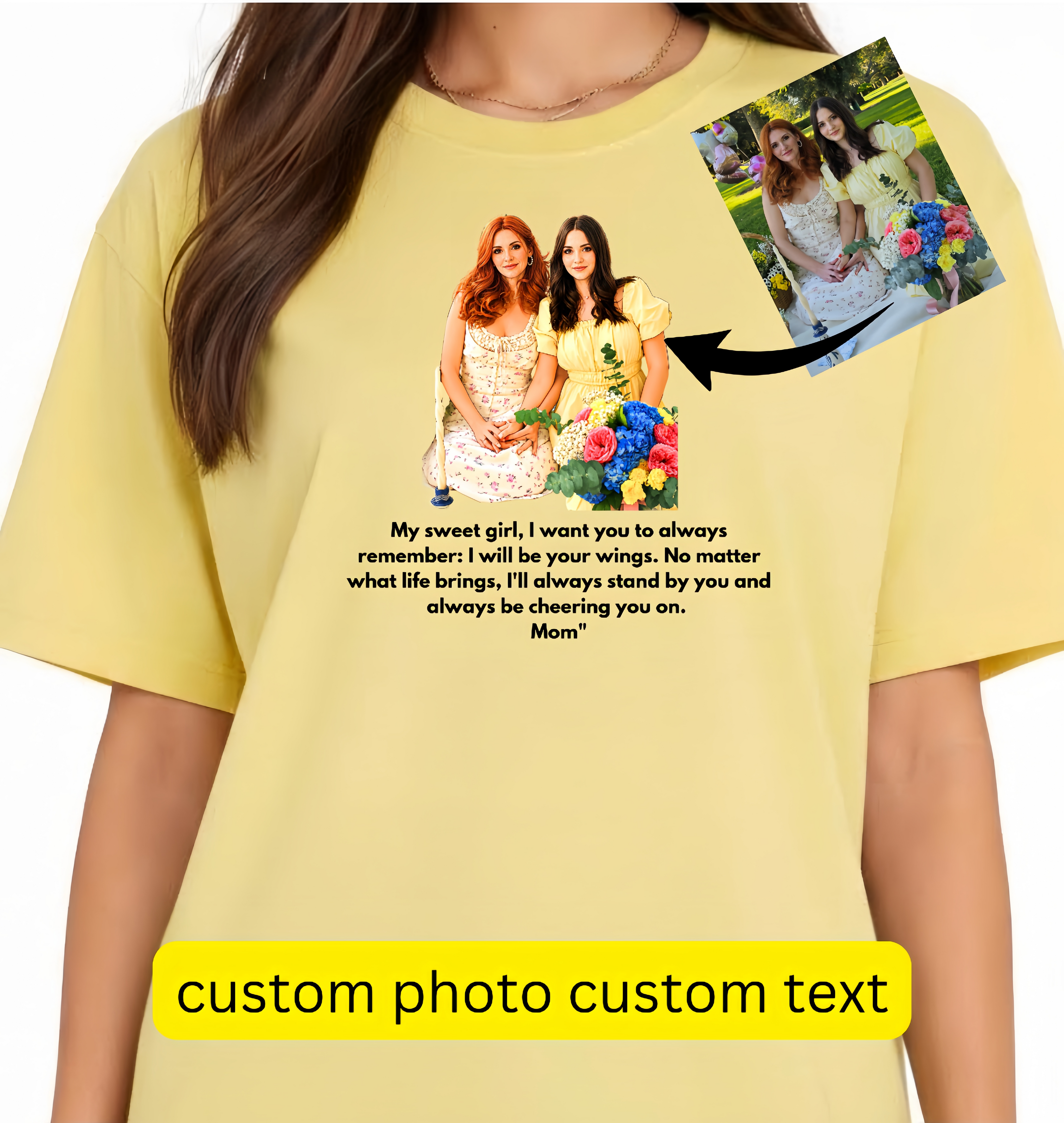 Custom Mom & Daughter Cartoon T-Shirt - Personalized Gift for Daughter