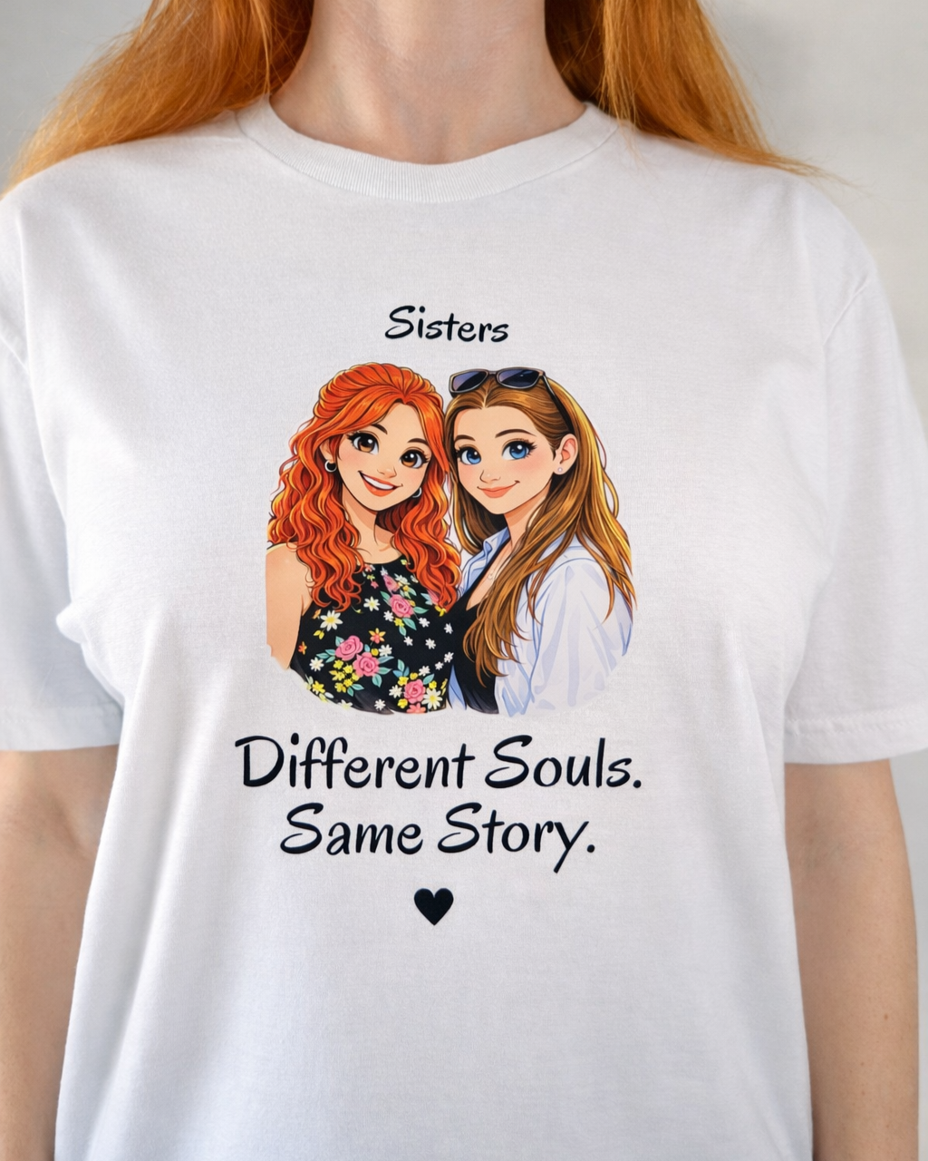 Custom Sisters Shirt - Turn Your Photo into a Cartoon Illustration | Personalized Gift for Sister, Best Friend Shirt