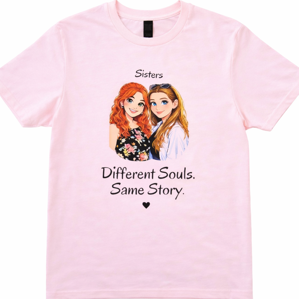 Custom Sisters Shirt - Turn Your Photo into a Cartoon Illustration | Personalized Gift for Sister, Best Friend Shirt