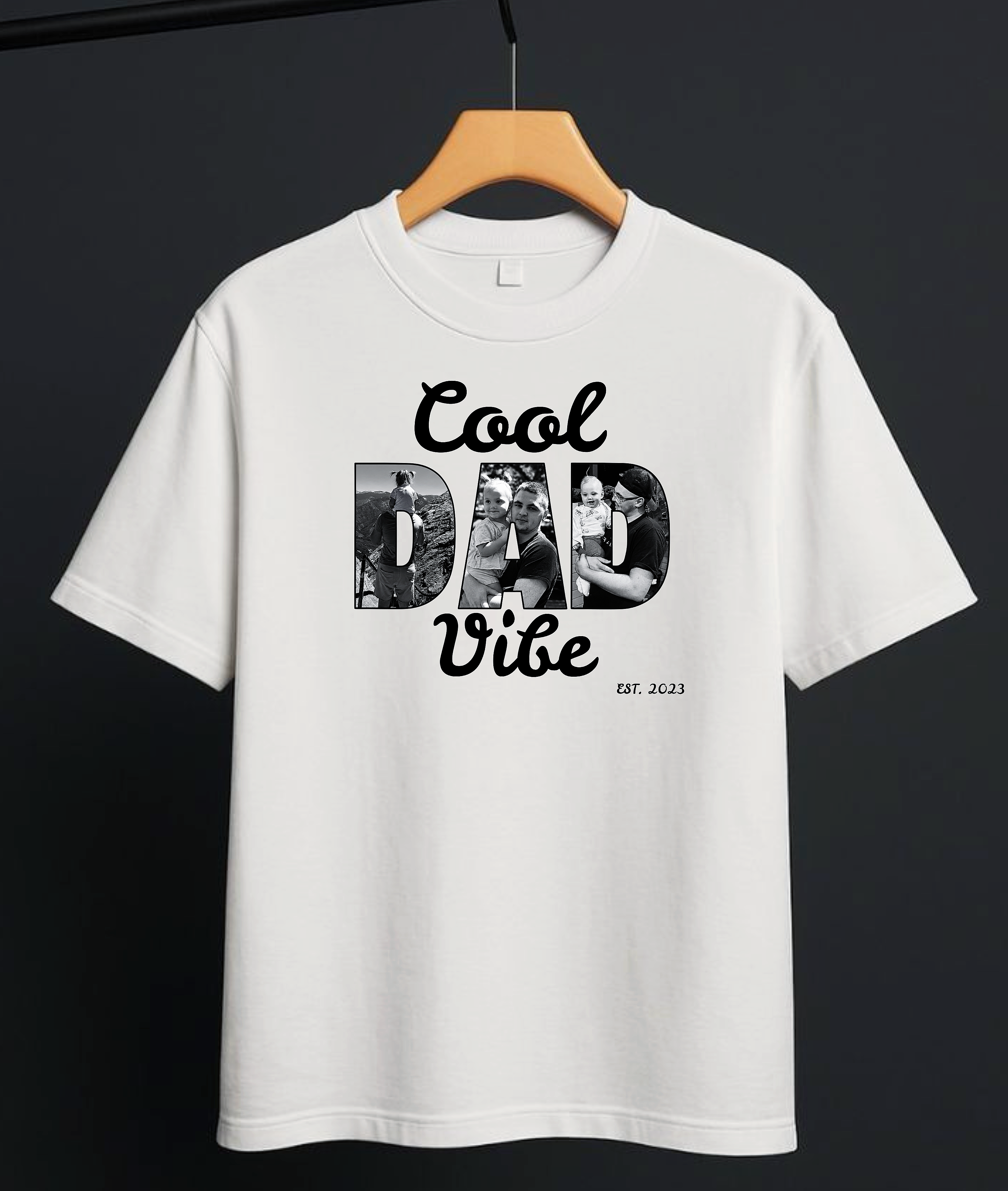 Custom Dad Photo Shirt - Cool Dad Vibe Personalized T-Shirt