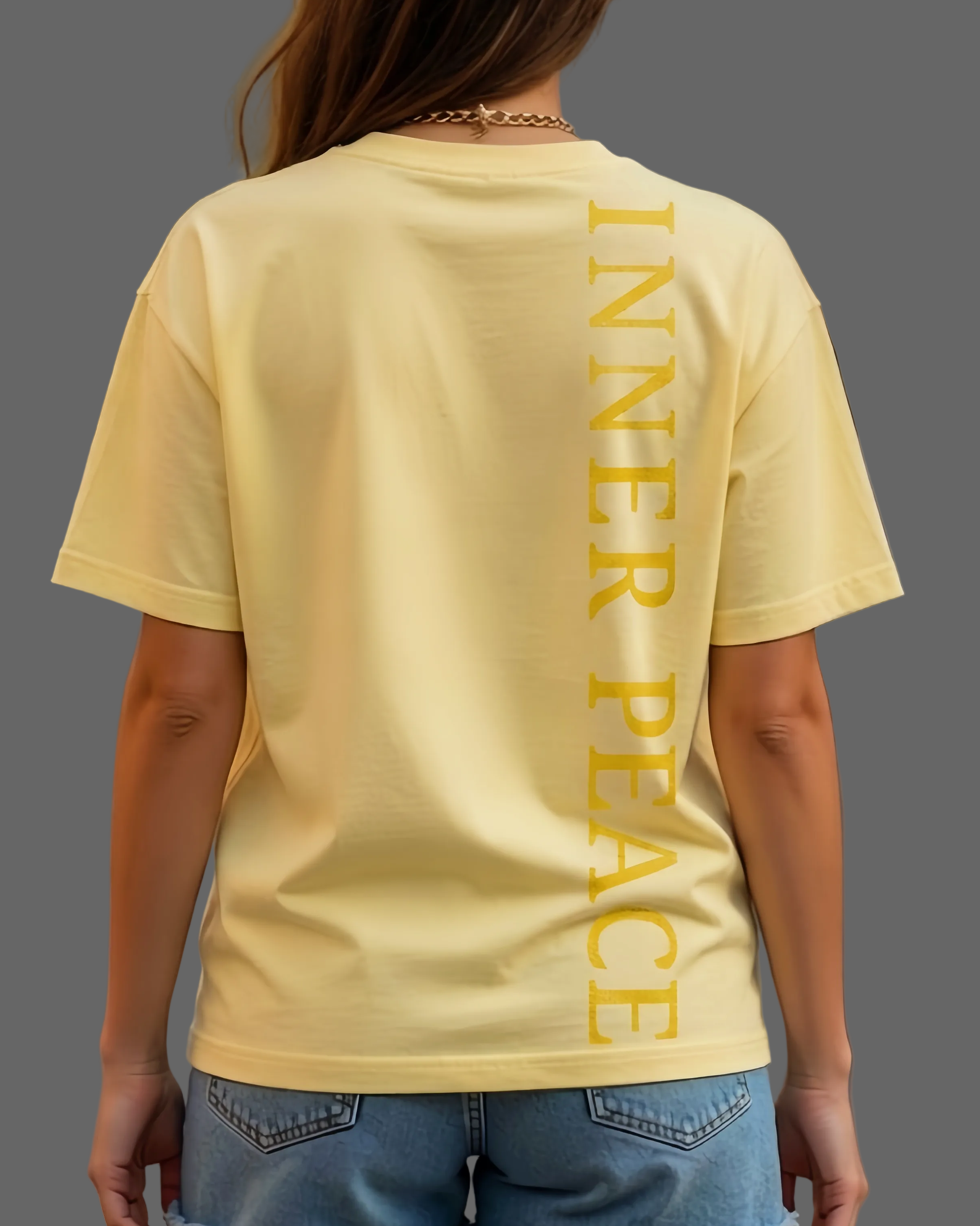 Inner Peace Oversized T-Shirt | Inspirational Graphic Tee | Minimalist Women's Relaxed Fit Shirt