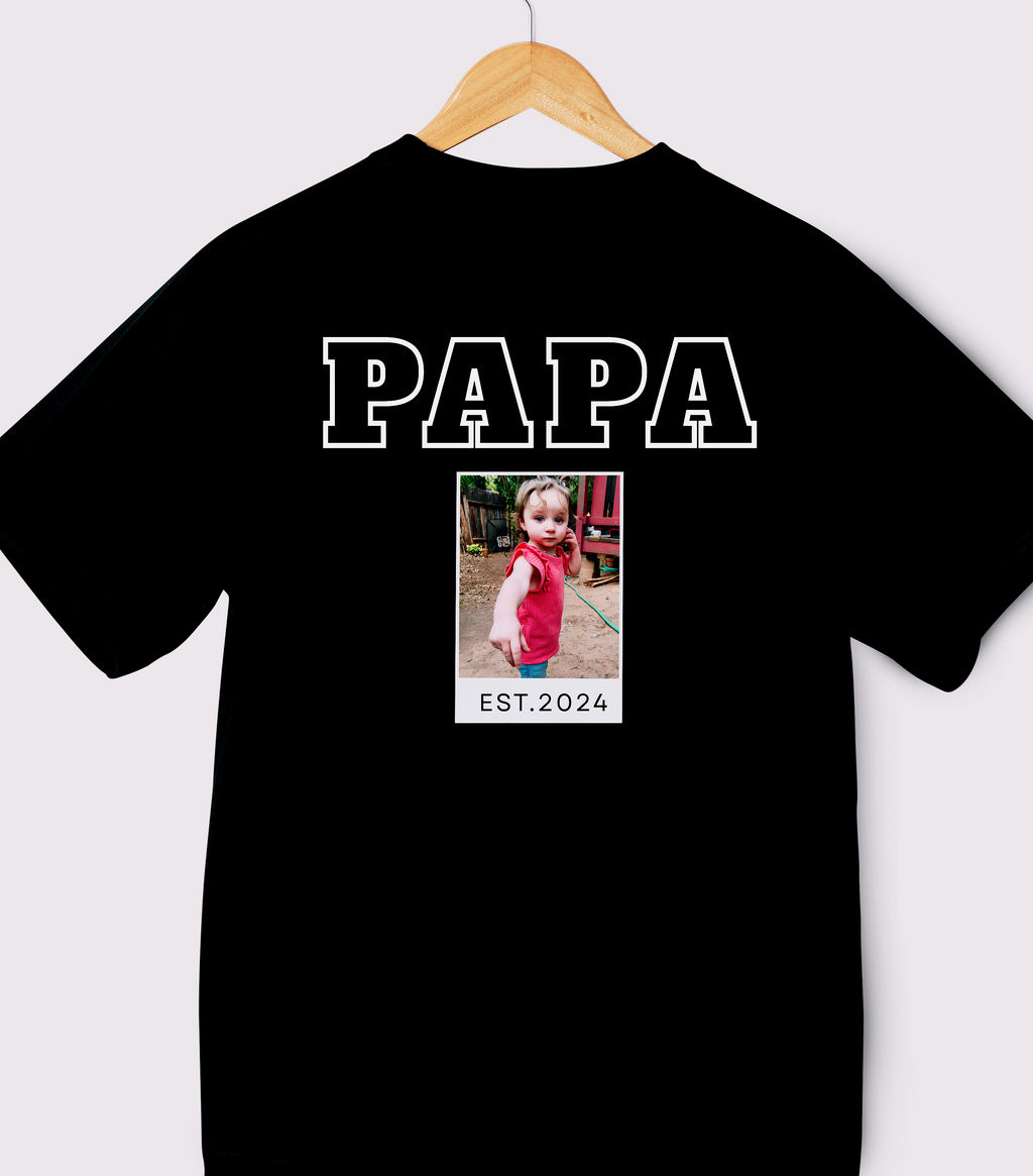 Custom DAD Photo Shirt - Personalized Father's Day Gift | Add Your Photo & Year | Custom Dad Tee | EST. Year Shirt