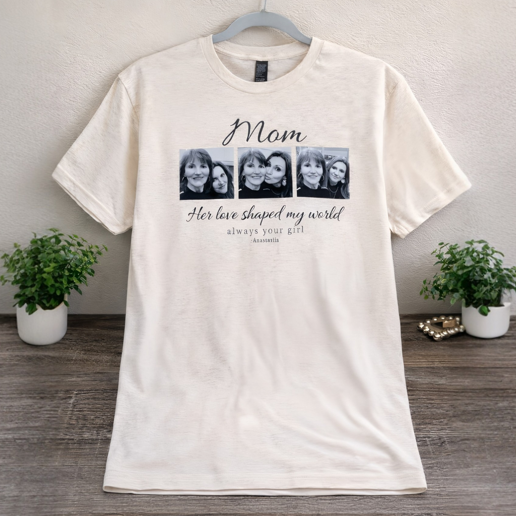 Custom Photo T-Shirt for Mom, Personalized Family Picture Gift