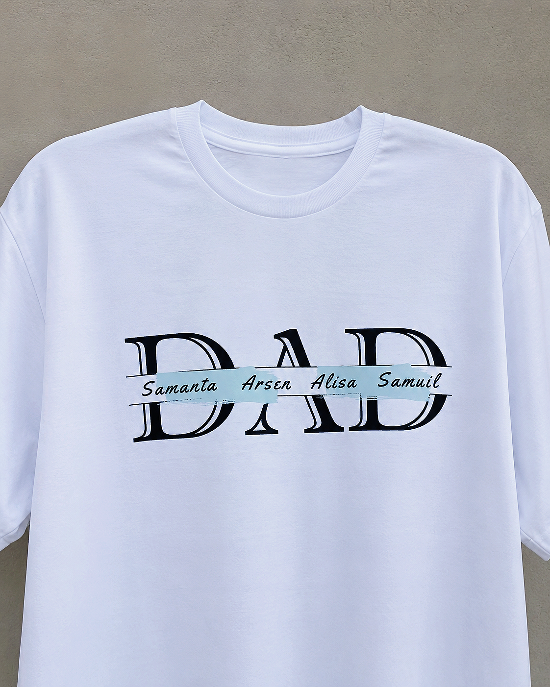Personalized Dad T-Shirt with Kids' Names - Custom Father's Day Gift