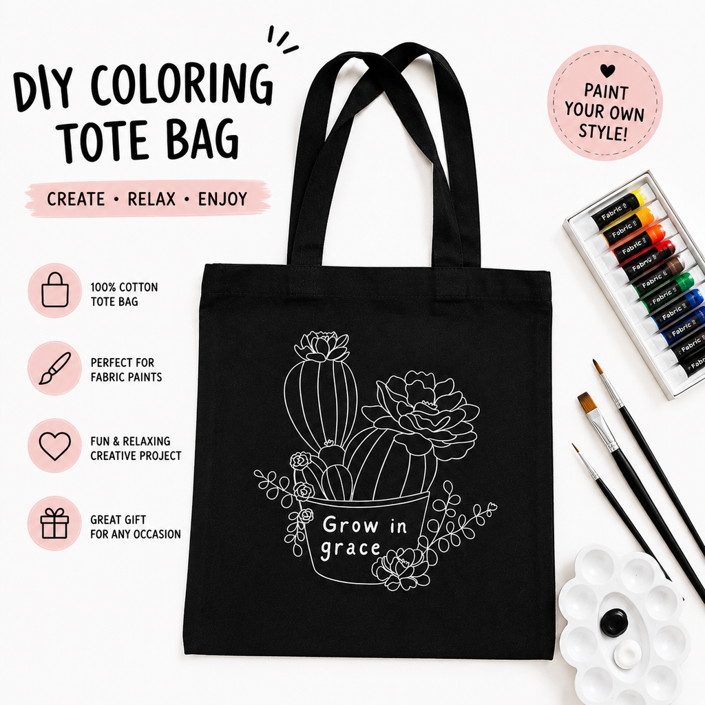 Color Your Own Tote Bag | Creative Party Tote | Girls Night Activity | Birthday & Picnic Idea
