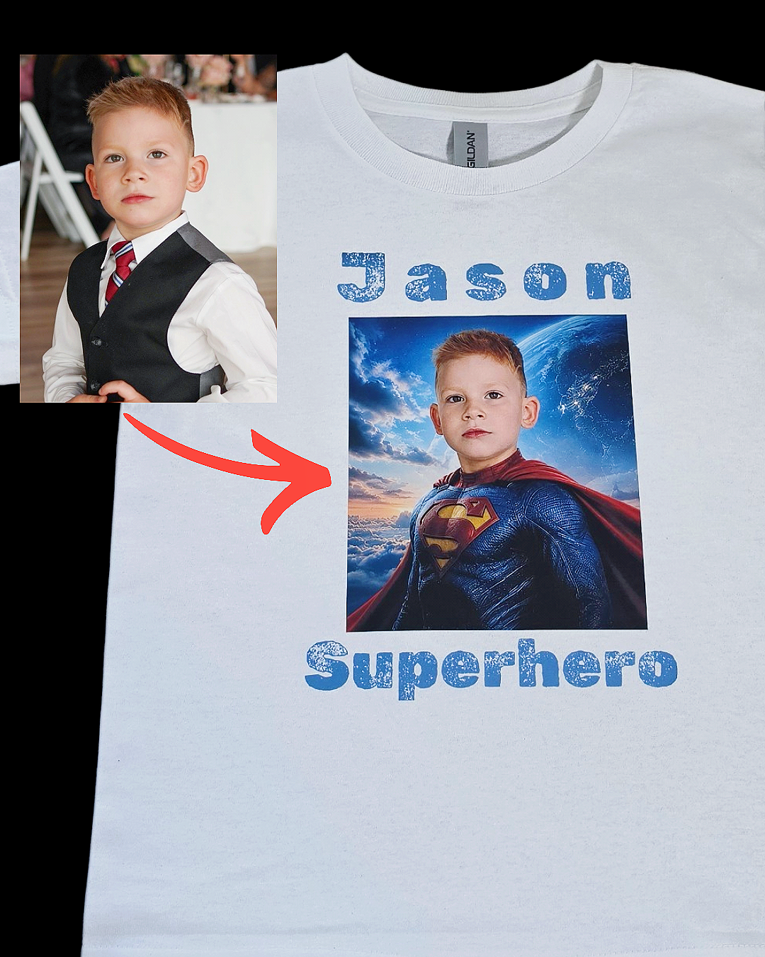 Kids Personalized Photo T-Shirt - Custom Kids Shirt with Personal Design