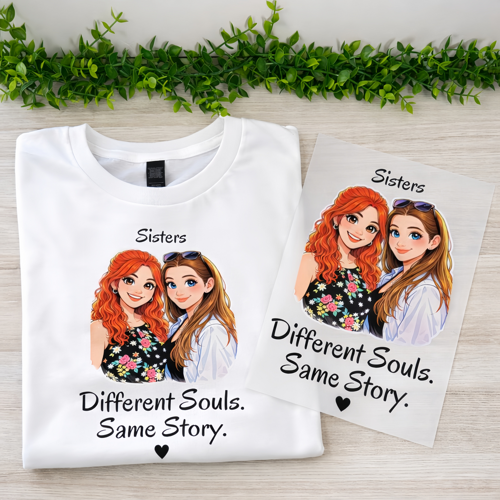 Custom Sisters Shirt - Turn Your Photo into a Cartoon Illustration | Personalized Gift for Sister, Best Friend Shirt