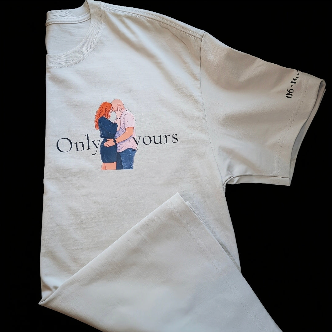 Custom Couple Photo T-Shirt - Turn Your Favorite Photo Into a Beautiful Illustration | Personalized Gift for Couples