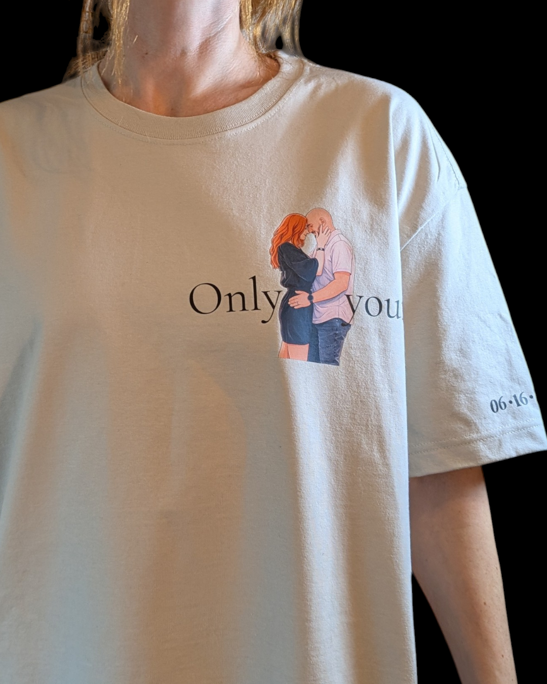 Custom Couple Photo T-Shirt - Turn Your Favorite Photo Into a Beautiful Illustration | Personalized Gift for Couples