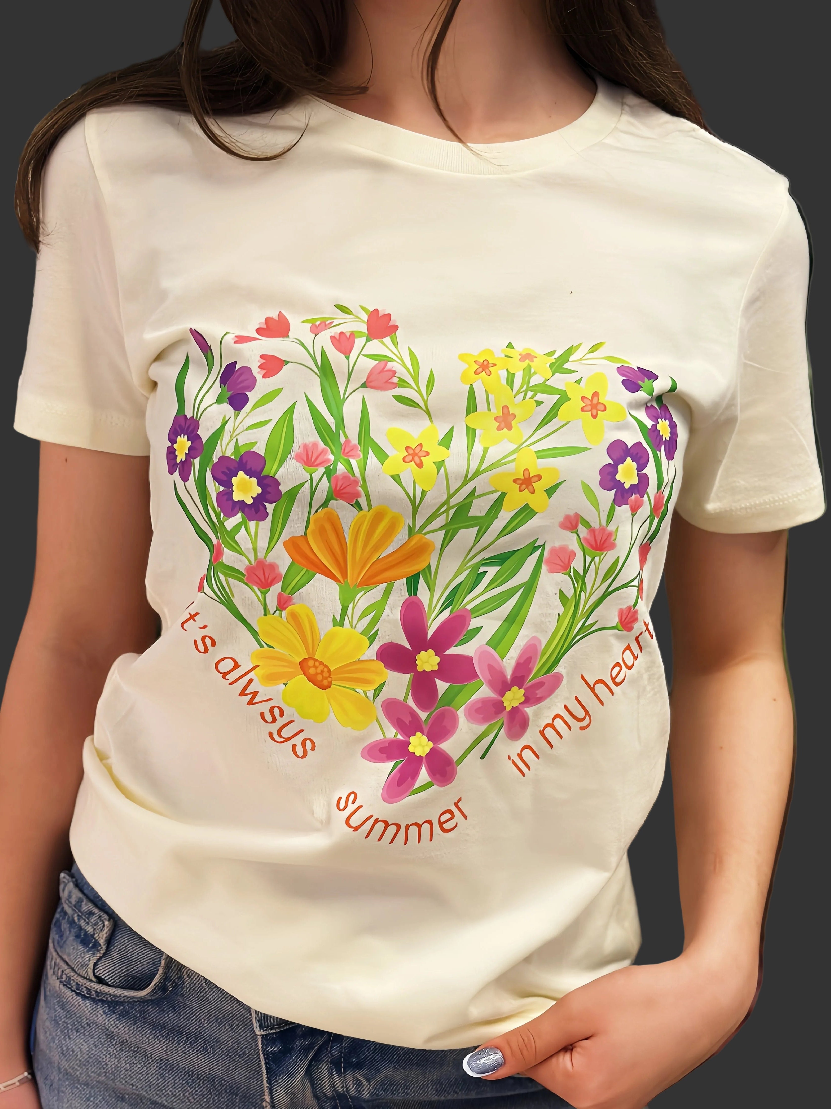 It's Always Summer in My Heart - Women's Inspirational Quote T-Shirt