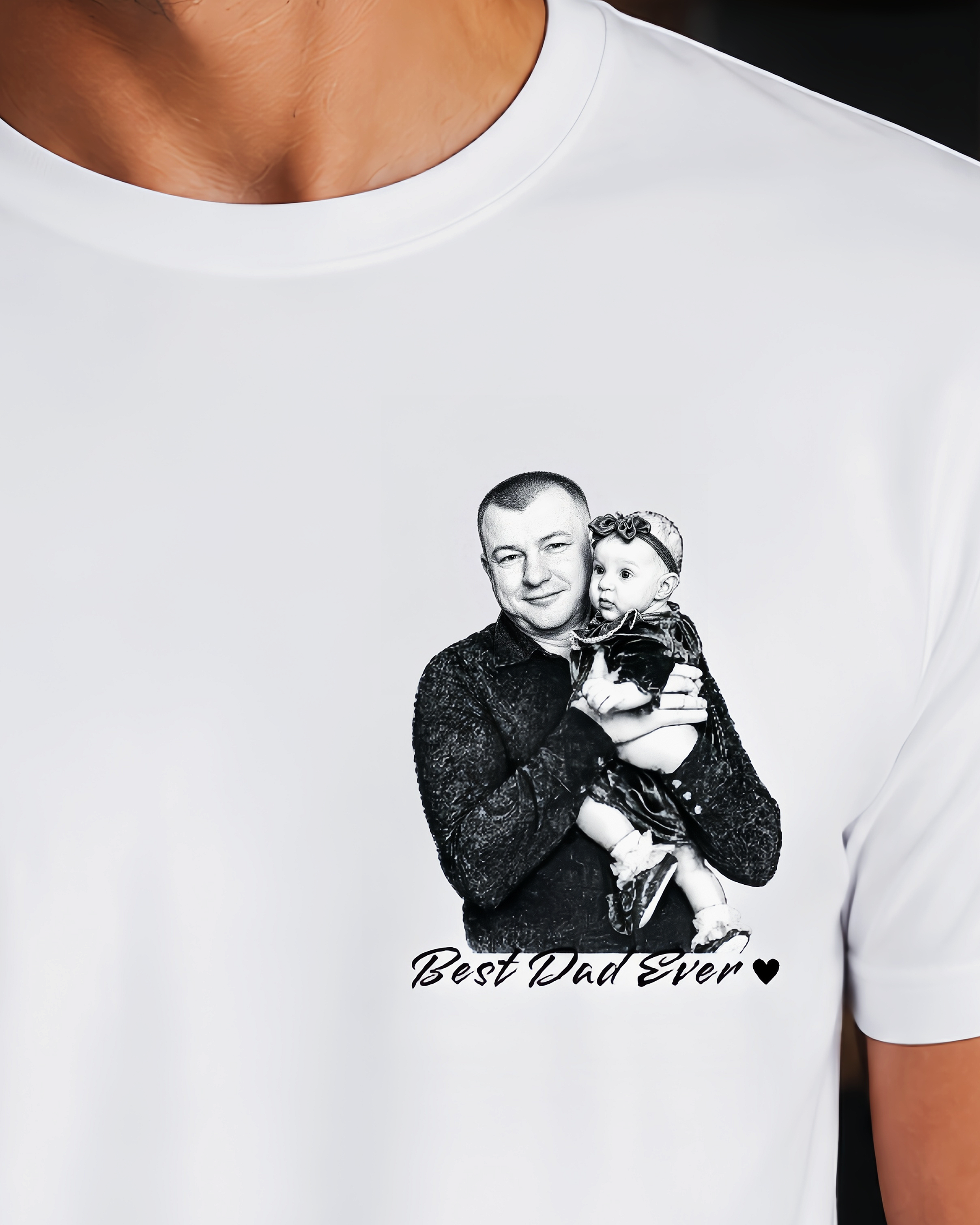 Personalized Photo T-Shirt for Dad - Custom Family Portrait Shirt