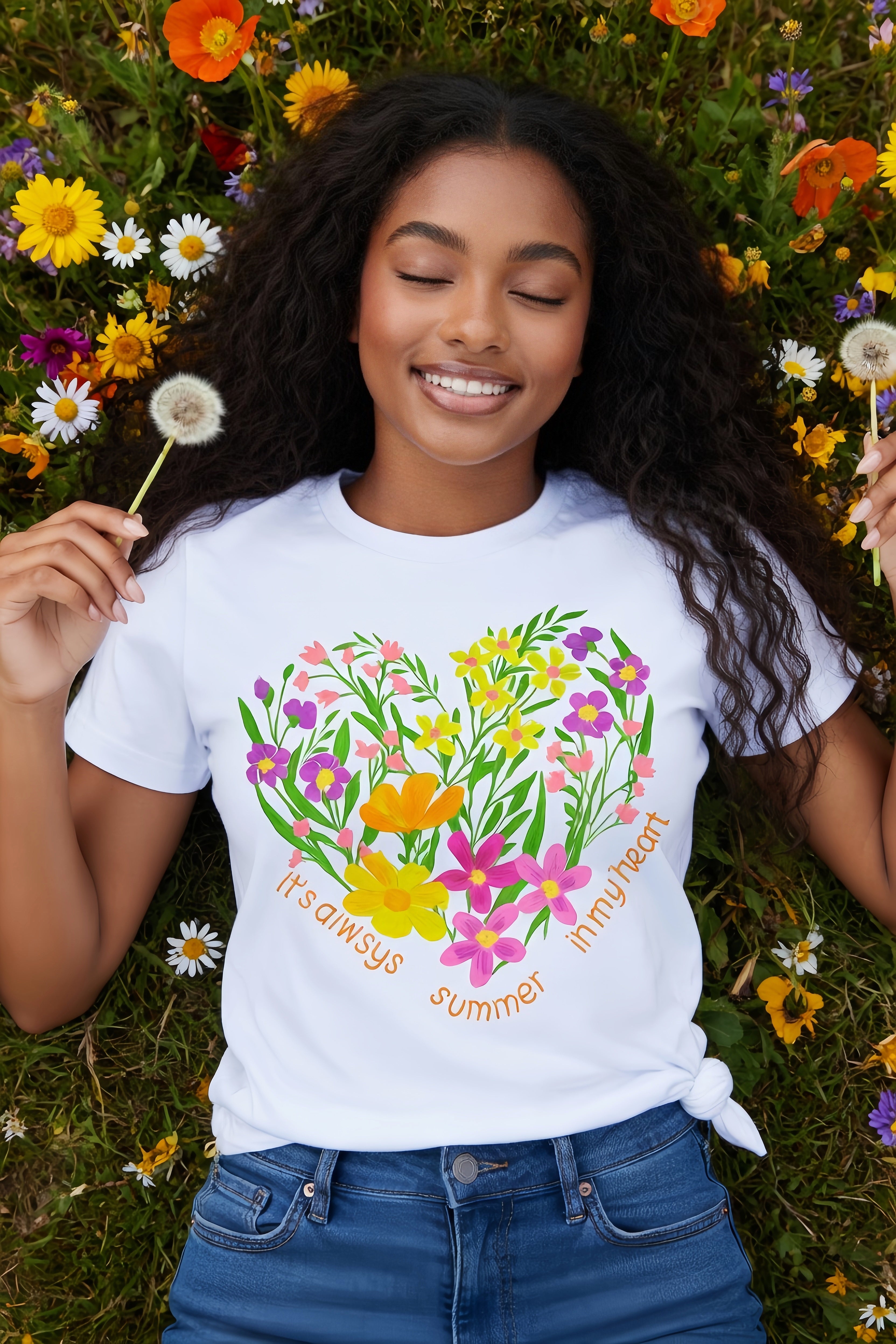 It's Always Summer in My Heart - Women's Inspirational Quote T-Shirt