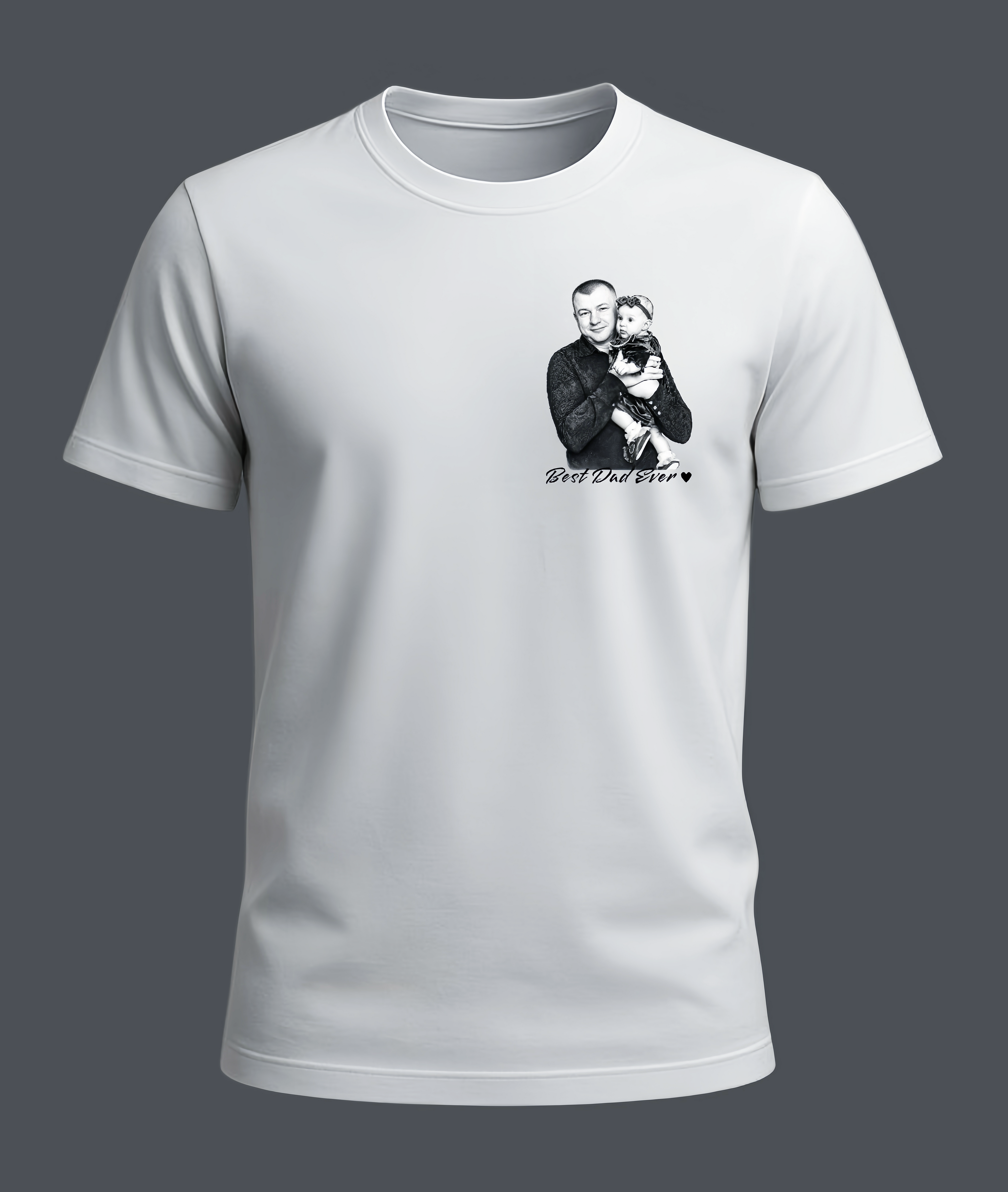 Personalized Photo T-Shirt for Dad - Custom Family Portrait Shirt