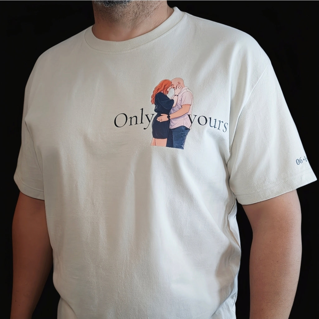 Custom Couple Photo T-Shirt - Turn Your Favorite Photo Into a Beautiful Illustration | Personalized Gift for Couples