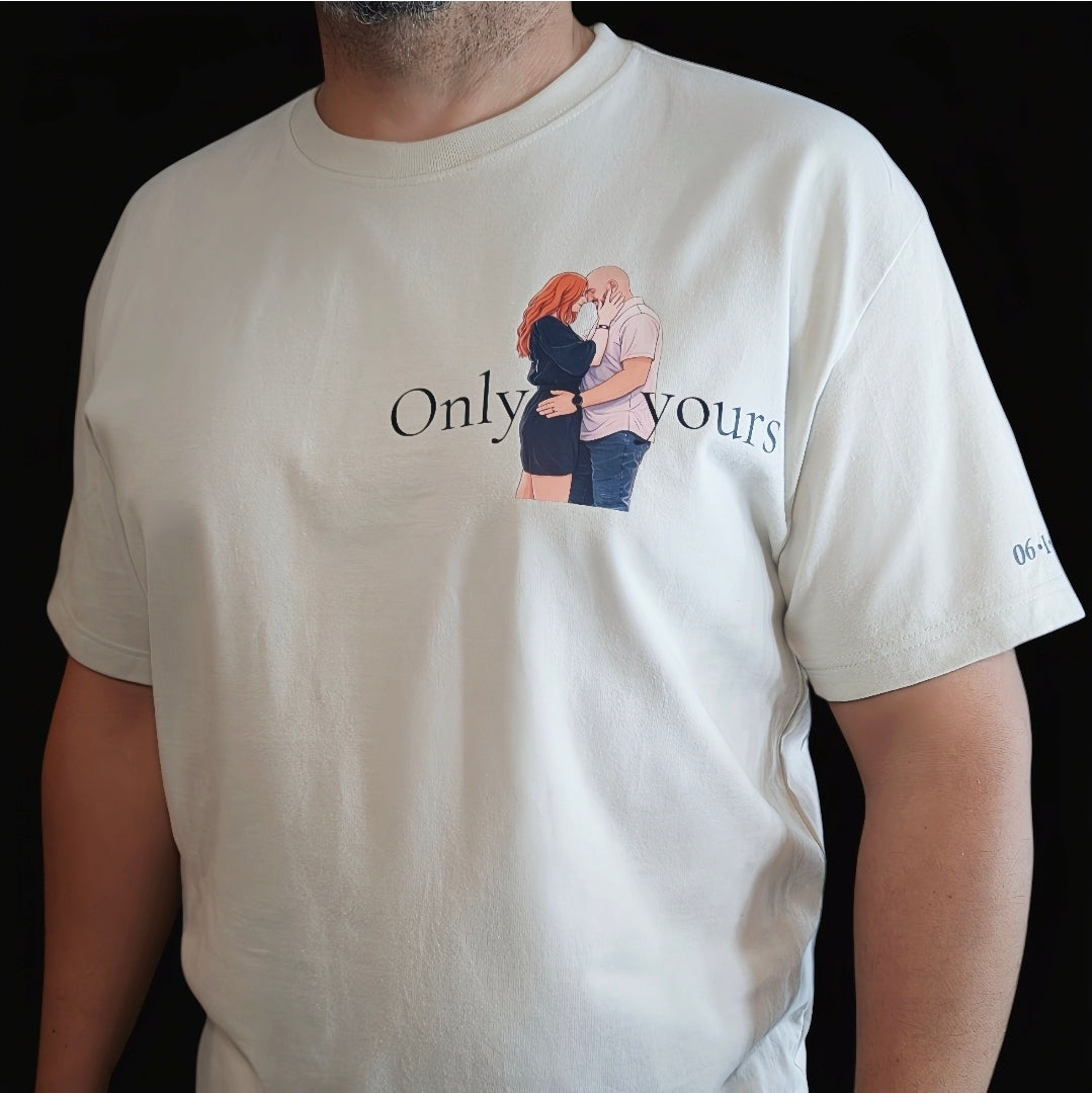 Custom Couple Photo T-Shirt - Turn Your Favorite Photo Into a Beautiful Illustration | Personalized Gift for Couples