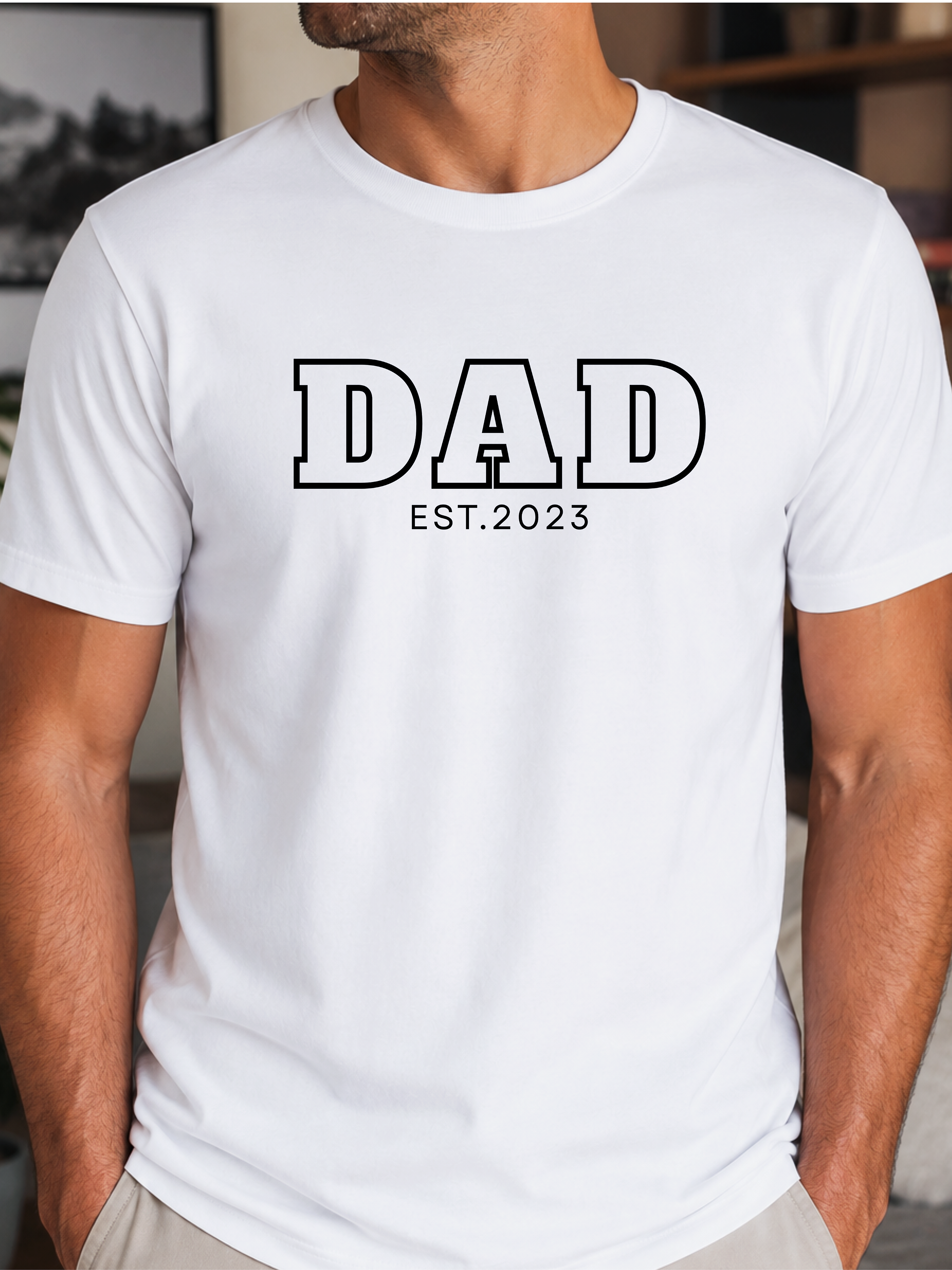 Custom Dad Established Year T-Shirt | Personalized Father's Day Gift | Minimalist Dad Shirt