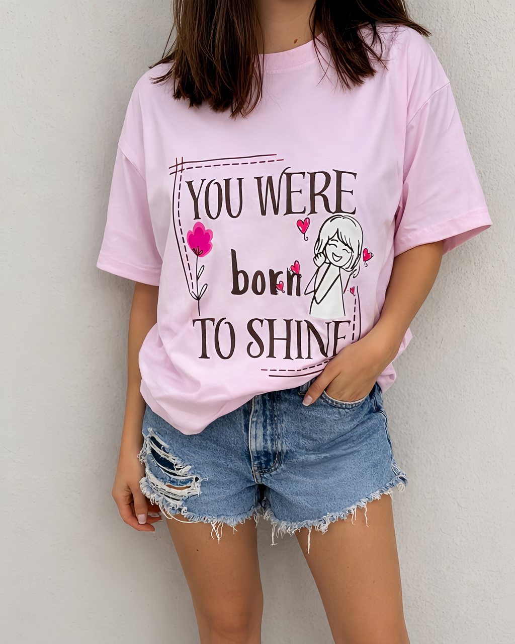 You Were Born to Shine – Pink Tee